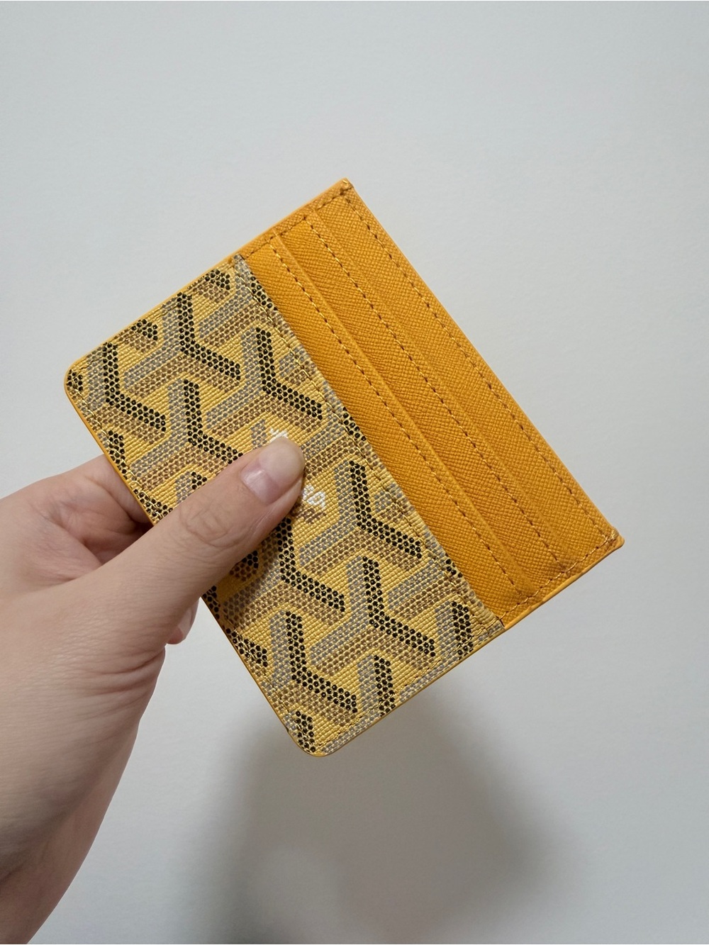 Yellow Geometric Card Holder Wallet - Women Accessories